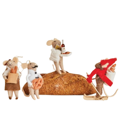 Felt Foodie Mouse Ornament