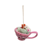 Felt Mouse Teacup Ornament, pink