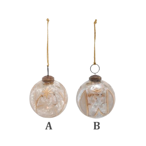 Etched Mercury Glass Ornament