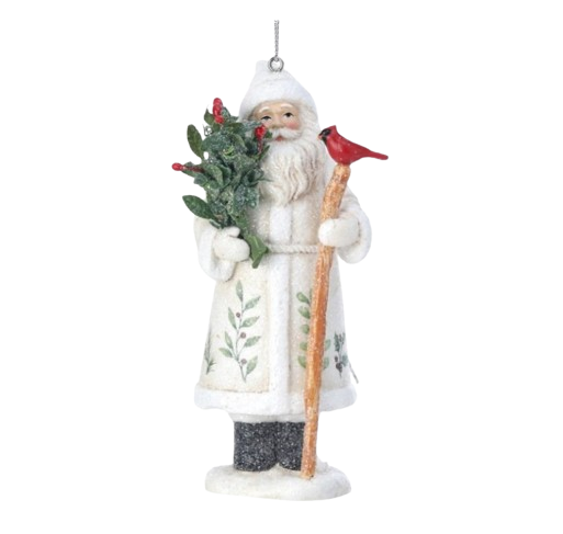 Mistletoe Santa Ornament