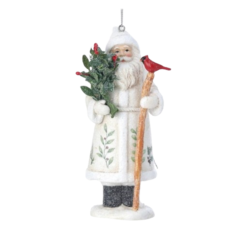 Mistletoe Santa Ornament
