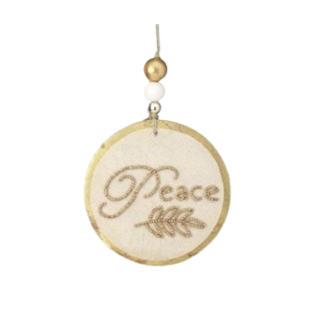 Beaded Word Ornament, peace