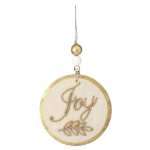 Beaded Word Ornament, joy