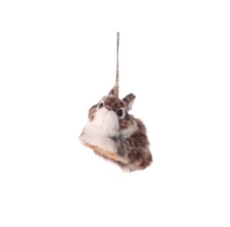 Furry Rabbit Ornament, brown