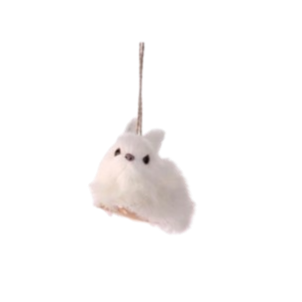 Furry Rabbit Ornament, white