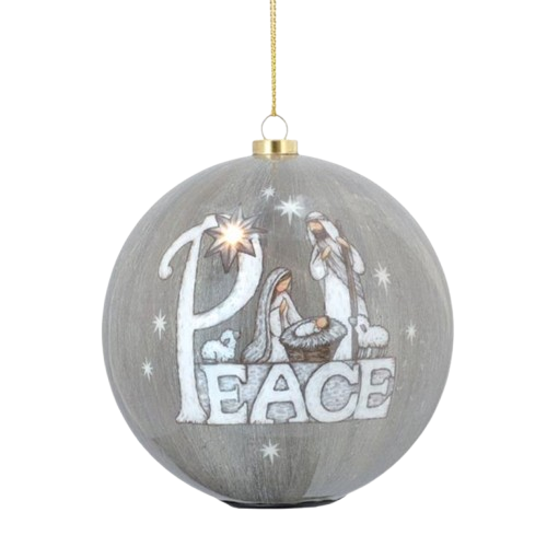 Paper Mache Holy Family Ornament