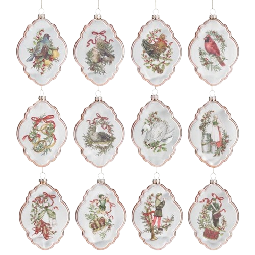 Twelve Days of Christmas Ornaments, set/12