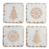 Marble Holiday Coaster Set