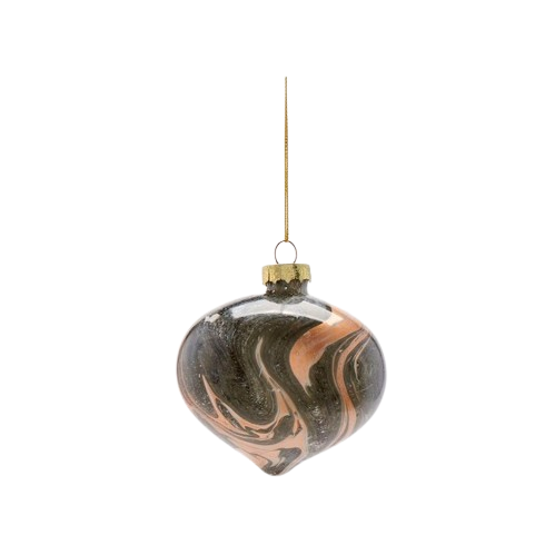 Marbled Ornament - black/onion