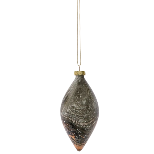 Marbled Ornament - black/finial