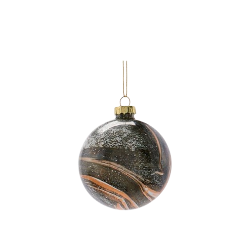 Marbled Ornament - black/round