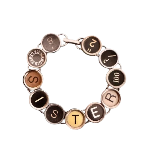 Typewriter Key Bracelet "Sister"