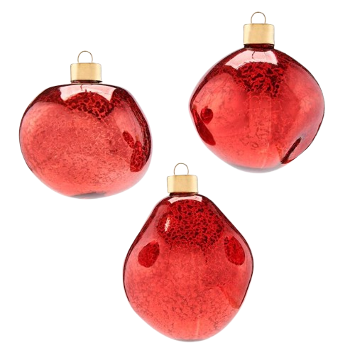 Organic Glass Ornament, red