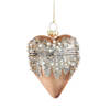 Beaded Heart Locket Ornament, gold