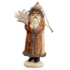 Velvet Santa Ornament, brown
