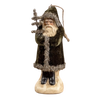 Velvet Santa Ornament, dark green