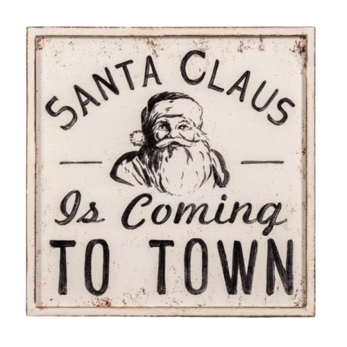 Santa Claus Sign, black/white