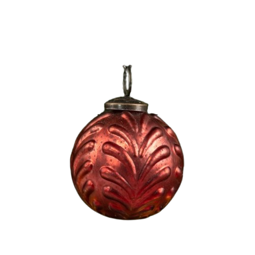 Glass Filigree Ornament, red