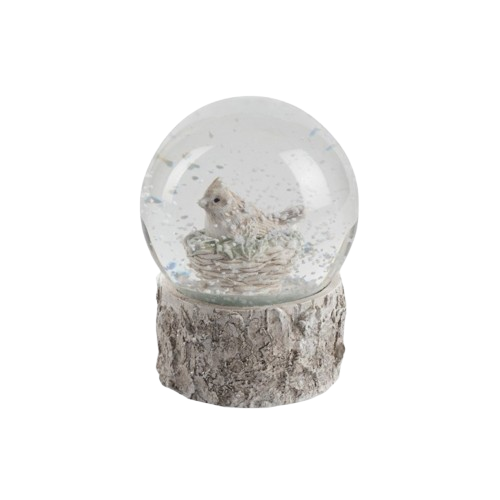 White Cardinal Snow Globe
