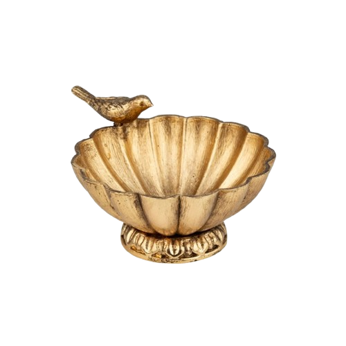 Small Bowl with Bird, gold