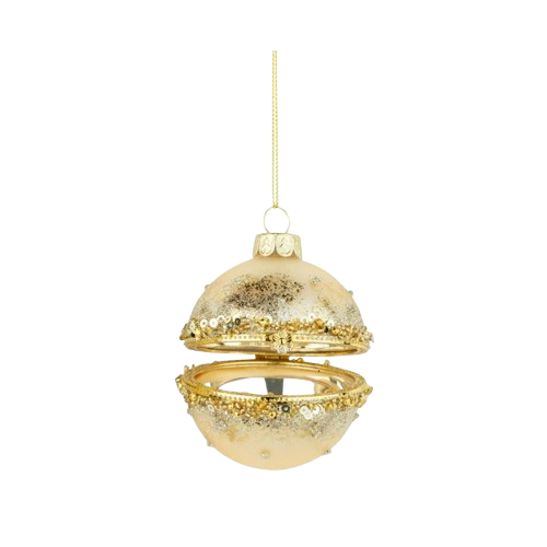 Hinged Ornament - gold/round