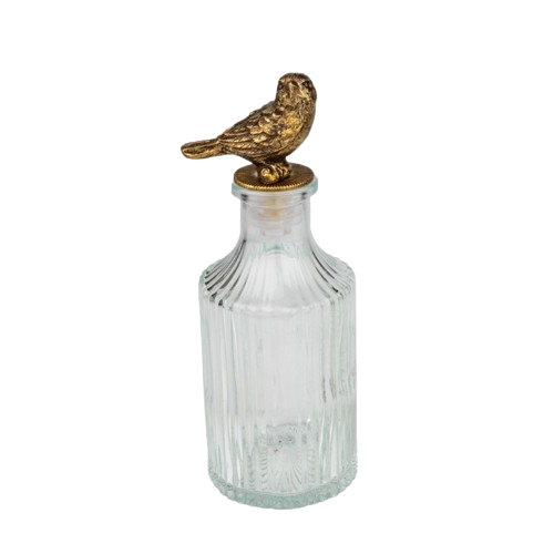 Glass Bottle with Bird, tail down