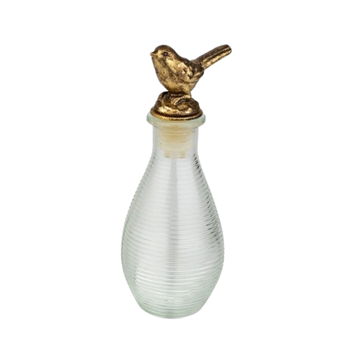 Glass Bottle with Bird, tail up