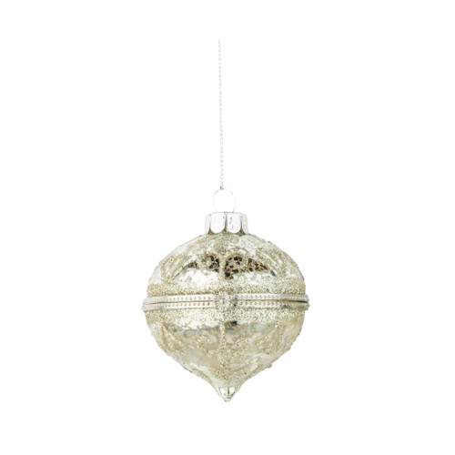 Hinged Ornament - silver/tear-drop