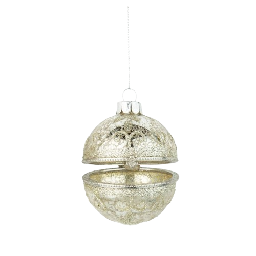 Hinged Ornament - silver/round