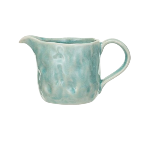 Stoneware Creamer, aqua