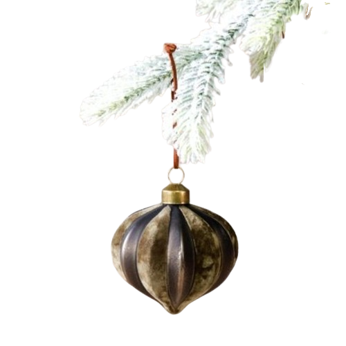 Velvet/Glass Ornament, black