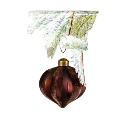 Velvet/Glass Ornament, cranberry
