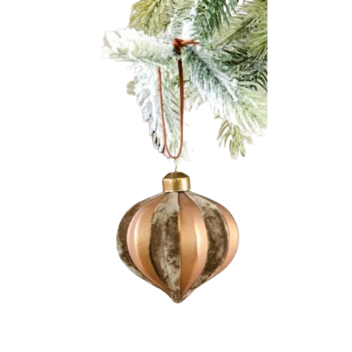 Velvet/Glass Ornament, gold