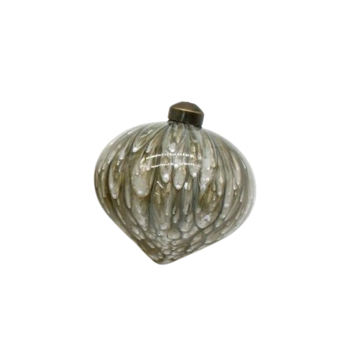 Painted Glass Ornament, silver