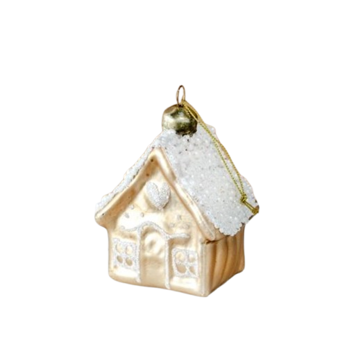 Glass Gingerbread House Ornament