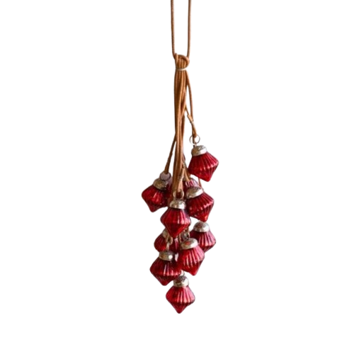 Glass Ornament Bunch, red