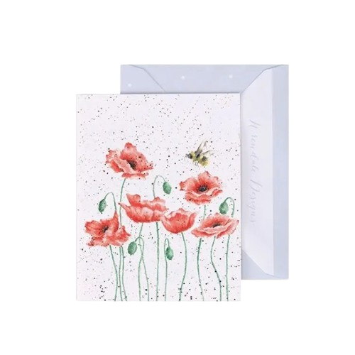 Gift Enclosure Card - Poppies and Bee