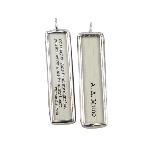 Literary Quote Necklace - Never Gone From My Heart