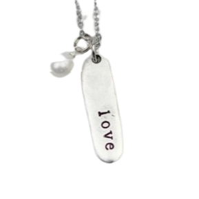 "Love" Necklace, silver