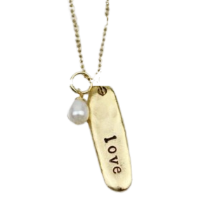 "Love" Necklace, gold