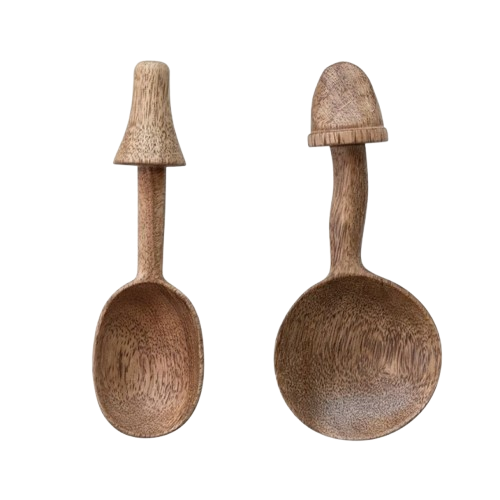 Wooden Spoon with Mushroom Handle