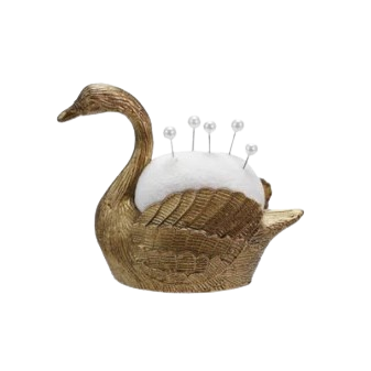 Swan Pin Cushion with Pins