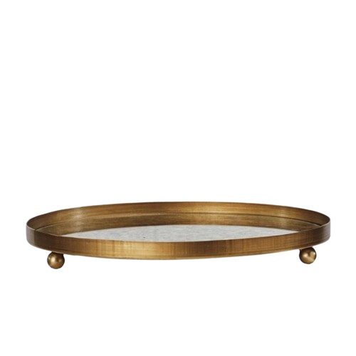 Metal Footed Mirror Tray