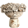 Floral Cement Head Planter