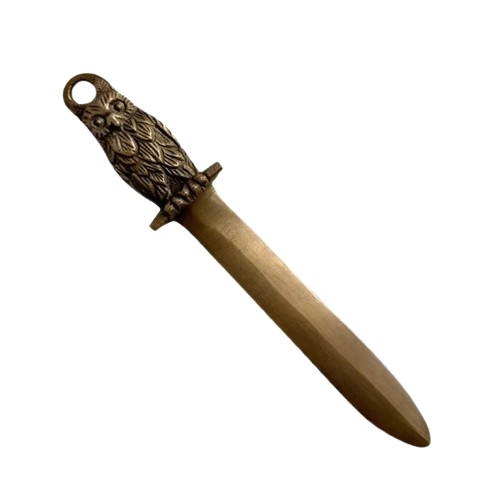 Owl Letter Opener, antiqued brass