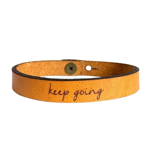 Leather Bracelet - Keep Going