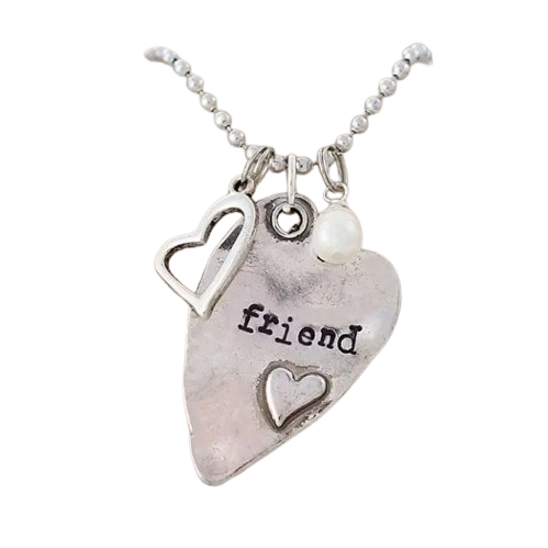 Hammered Heart Necklace, friend