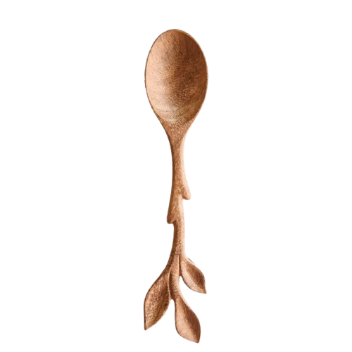 Wooden Spoon with Leaf Handle