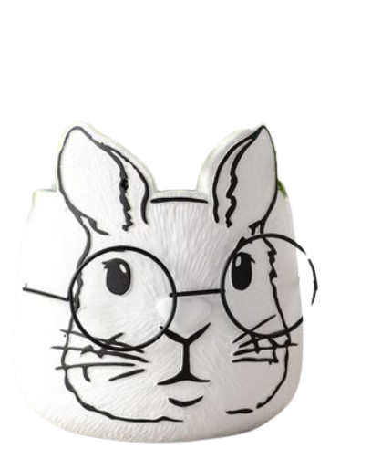 Bunny with Glasses Planter (medium)
