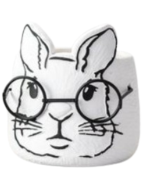 Bunny with Glasses Planter (small)
